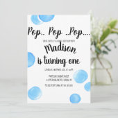 Waterverf Bubbles Pop Pop Pop Verjaardag Kaart (Staand voorkant)