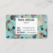 Waterverf Bubbles Spoelen en Stippen Roze Blauw Gr Visitekaartje (Achterkant)