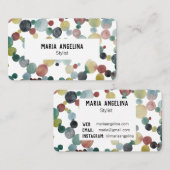 Waterverf Bubbles Spots & Stippen Diep Neutraal Visitekaartje (Voorkant / Achterkant)