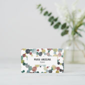 Waterverf Bubbles Spots & Stippen Diep Neutraal Visitekaartje (Staand voorkant)