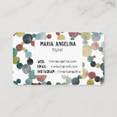 Waterverf Bubbles Spots & Stippen Diep Neutraal Visitekaartje (Achterkant)