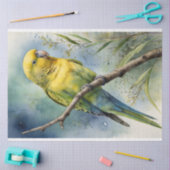 Waterverf Budgie Parakeet Decoupage Tissuepapier (Craft)