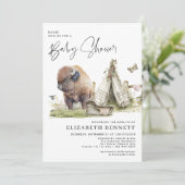 Waterverf Buffalo Bizon Baby Shower (Staand voorkant)