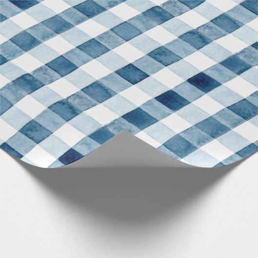 Waterverf Buffalo Pset- blue indigo Cadeaupapier (Hoek)