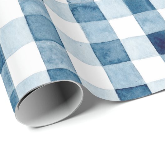 Waterverf Buffalo Pset- blue indigo Cadeaupapier (Rol Hoek)