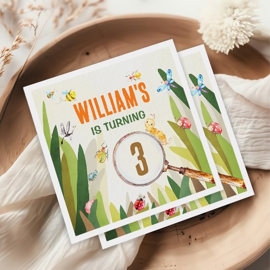 Waterverf Bug Insect Boy Verjaardag Servet