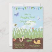 Waterverf Bug Thema Verjaardagsuitnodiging voor ki Kaart (Voorkant)