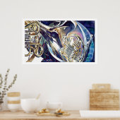 waterverf "Buiglicht" Muziekinstrumenten Poster (Keuken)