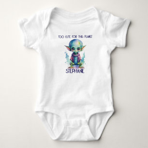 Waterverf buitenaardse Baby te Schattige voor deze Romper