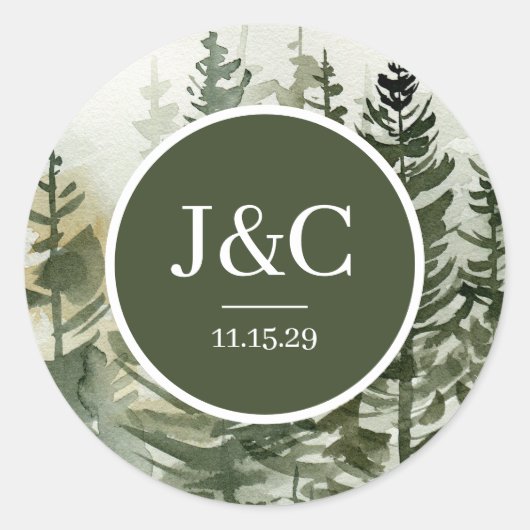Waterverf buitenhuwelijk ronde sticker (Voorkant)