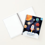 Waterverf buitenruimte raket Kinder Notitieboek (Binnen)