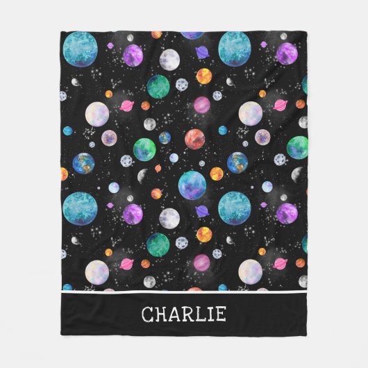 Waterverf buitenruimtecentrales - Aangepaste melkw Fleece Deken (Voorkant)