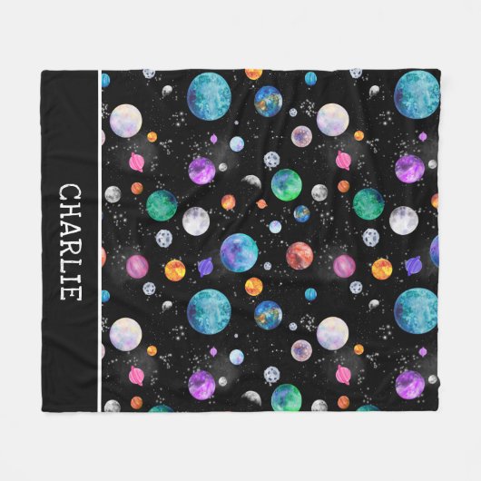 Waterverf buitenruimtecentrales - Aangepaste melkw Fleece Deken (Voorkant (Horizontaal))