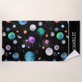 Waterverf buitenruimtecentrales - Aangepaste melkw Strandlaken (Voorkant)