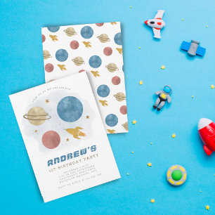 Waterverf buitenruimtetuel eerste geboorte kaart