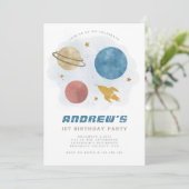 Waterverf buitenruimtetuel eerste geboorte kaart (Staand voorkant)