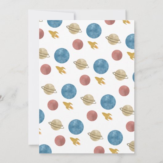 Waterverf buitenruimtetuel vierde verjaardag kaart (Achterkant)