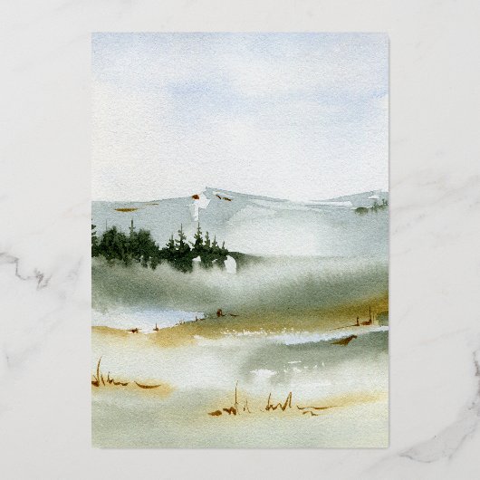 Waterverf buitenshuis bruiloft uitnodiging (Achterkant)