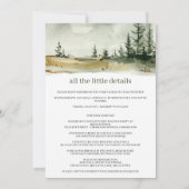 Waterverf buitenshuis met details bruiloft kaart (Achterkant)