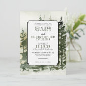 Waterverf buitenshuis met QR Code Wedding Kaart (Staand voorkant)