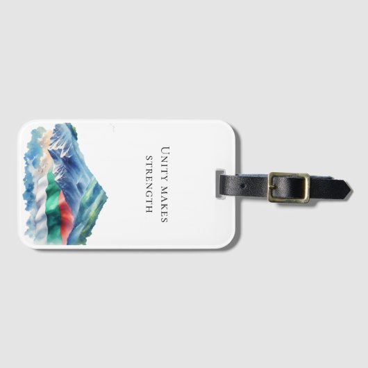 Waterverf Bulgaarse vlag Balkangebergte Eenheid Bagagelabel (Voorkant (horizontaal))