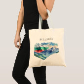 Waterverf Bulgaarse vlag Bergen Nationale trots Tote Bag (Voorkant (product))