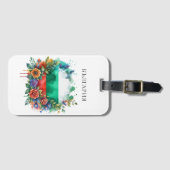 Waterverf Bulgaarse vlag Bloemenkrans Folklore Bagagelabel (Voorkant (horizontaal))