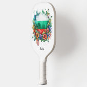 Waterverf Bulgaarse vlag Bloemenkrans Folklore Pickleball Paddle (Links)