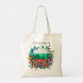 Waterverf Bulgaarse vlag Bloemenkrans Folklore Tote Bag (Achterkant)