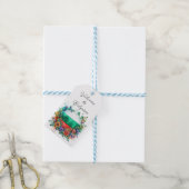 Waterverf Bulgaarse vlag Bloemenkrans Welkom Cadeaulabel (Met Touw)