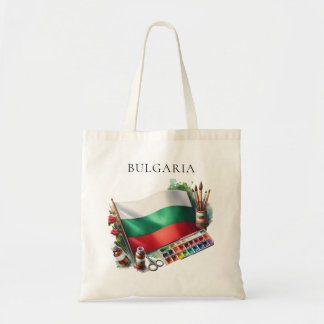 Waterverf Bulgaarse vlagpenselen Tote Bag
