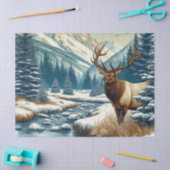 Waterverf Bull Elk van Stream Tissue Paper Tissuepapier (Craft)