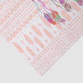 Waterverf Bull Skull Feathers en Arrow Aztec Tissuepapier (Detail)