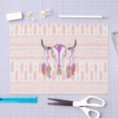 Waterverf Bull Skull Feathers en Arrow Aztec Tissuepapier (Craft)