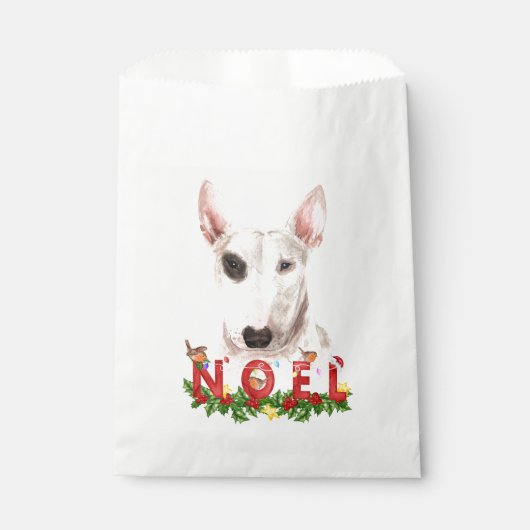Waterverf Bull Terrier Noel Kerstmis Bedankzakje (Voorkant)