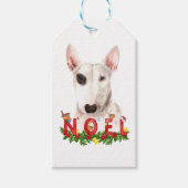 Waterverf Bull Terrier Noel Kerstmis Cadeaulabel (Voorkant)