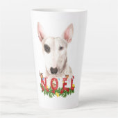 Waterverf Bull Terrier Noel Kerstmis Latte Mok (Voorkant)