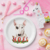Waterverf Bull Terrier Noel Kerstmis Papieren Bordje (Feest)