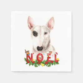 Waterverf Bull Terrier Noel Kerstmis Servet