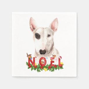 Waterverf Bull Terrier Noel Kerstmis Servet