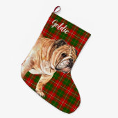 Waterverf Bulldog Aangepast Grote Kerstsok (Voorkant (Hangend))