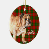 Waterverf Bulldog Aangepast Keramisch Ornament (Rechts)