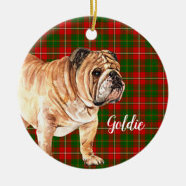 Waterverf Bulldog Aangepast Keramisch Ornament