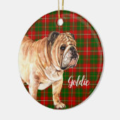 Waterverf Bulldog Aangepast Keramisch Ornament (Links)