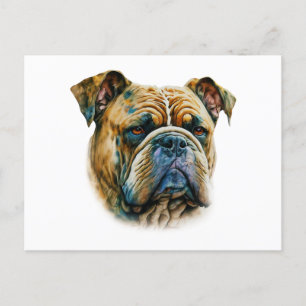 Waterverf Bulldog Briefkaart