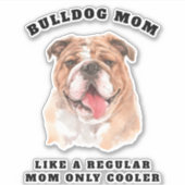 Waterverf Bulldog | Cool Bulldog Mam/Pap Sticker (Voorkant)