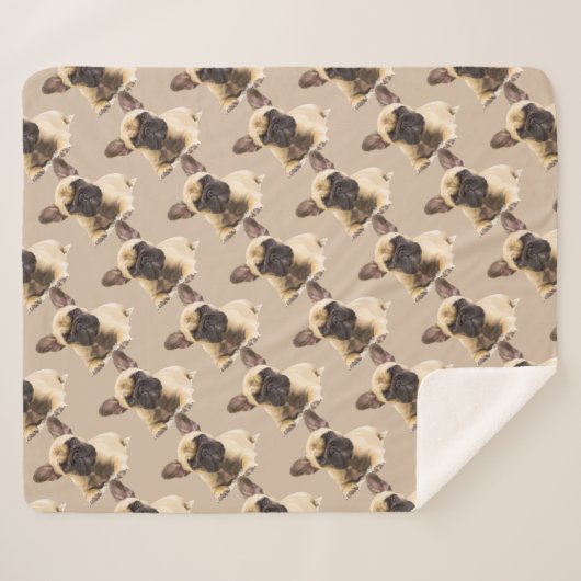 Waterverf Bulldog Dog Pet Sherpa Blanket Sherpa Deken (Voorkant (horizontaal))