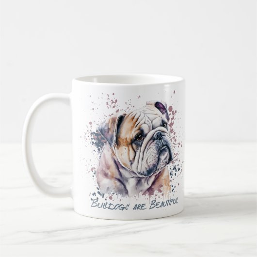 Waterverf Bulldog Koffiemok (Links)