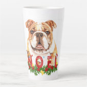Waterverf Bulldog Noel Kerstmis Latte Mok (Voorkant)