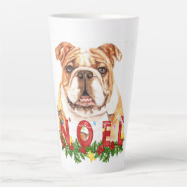 Waterverf Bulldog Noel Kerstmis Latte Mok